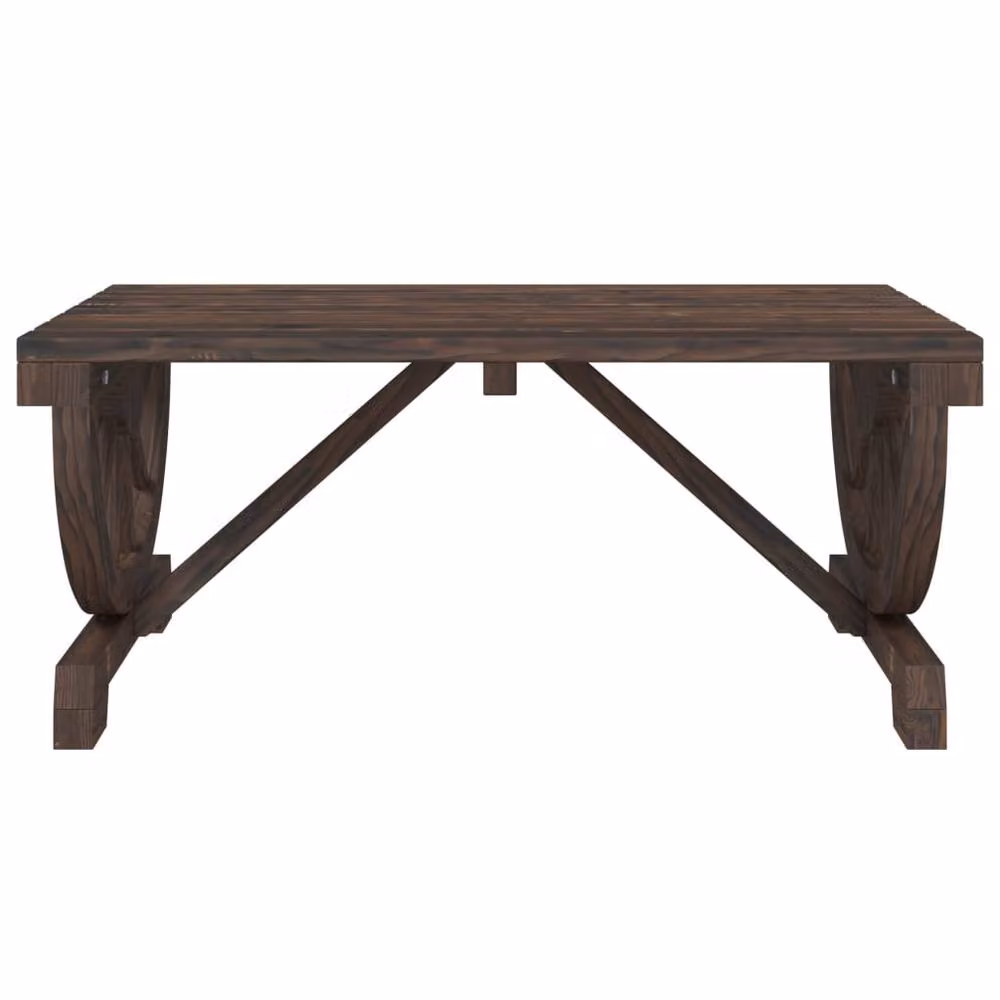 Berkfield Home Garden Coffee Table in Brown Solid Fir Wood, W/D/H: 90 x 50 x 40 cm – 4