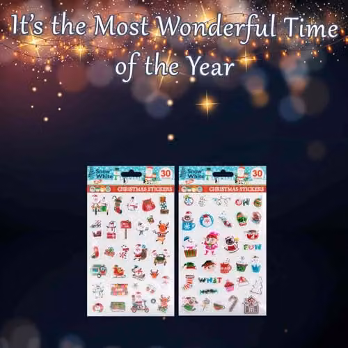 VFM e-Store Christmas Themed Adhesive Stickers in Multicolour, W/D/H: 24.9 x 14.6 x 0.1 cm – 3