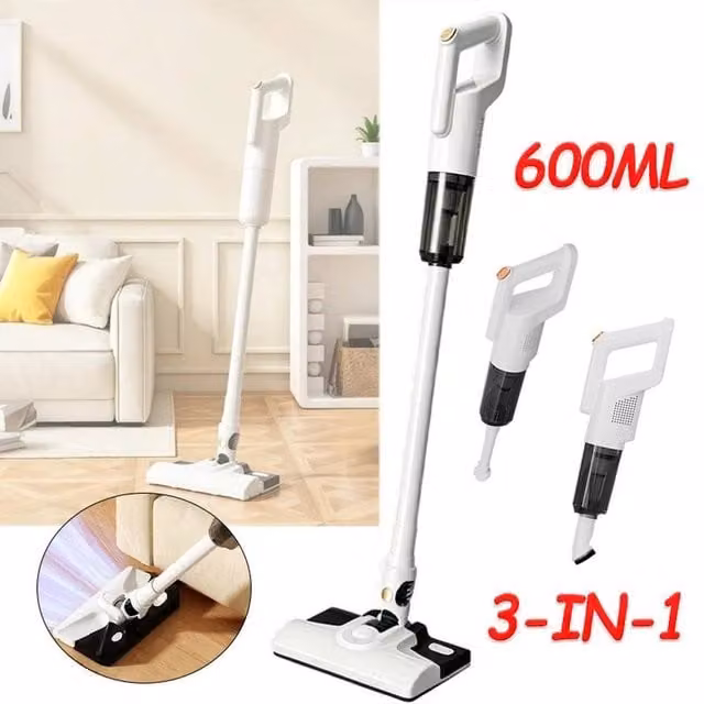 PAWNORA 3 in 1 Cordless Bagless Stick Handheld Vacuum Cleaner in White