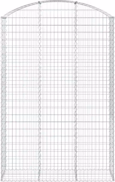 Berkfield Home Decorative Arched Gabion Basket in Silver Galvanised Steel, W/D/H: 150 x 50 x 220 cm – 1