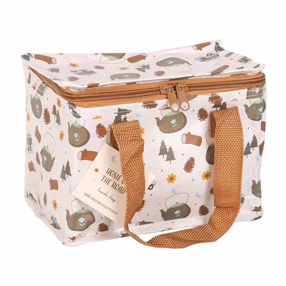 Uniqueful Home on the Road Camping Print Insulated Fabric Lunch Bag, Multicolour, 30L – 2