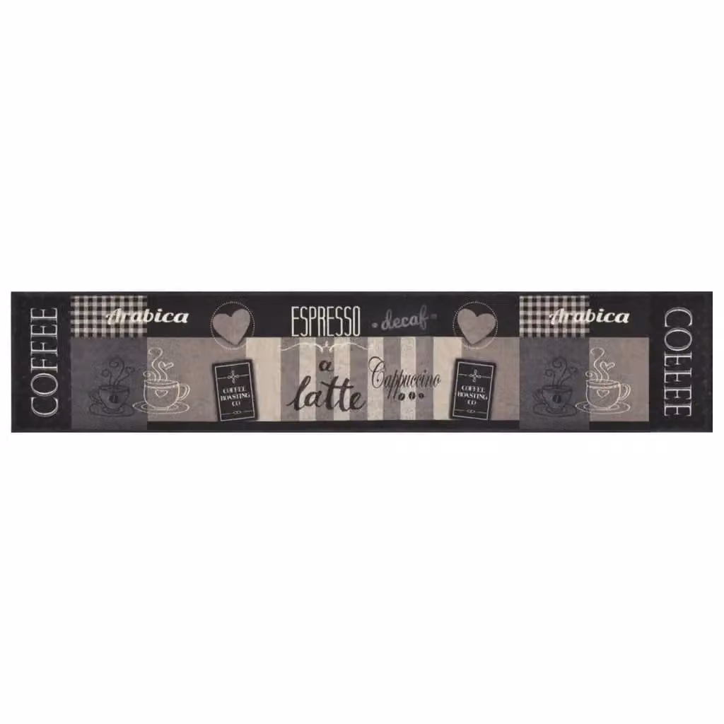 Berkfield Home Washable Velvet Kitchen Rug, Black and Multicolour Striped, W: 60 cm, L: 300 cm – 2