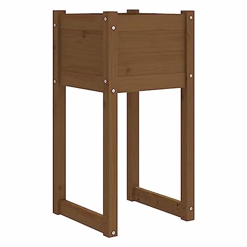 vidaXL Set of 2 Solid Wood Pine Planter Tubs, Brown, W/D/H: 40 x 40 x 81 cm – 4