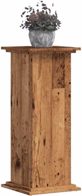 Berkfield Home Rustic Brown Plant Stand in Engineered Wood, W/D/H: 33 x 33 x 80 cm – 1