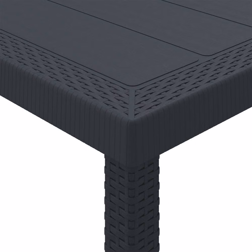Berkfield Home Extendable Rectangular Garden Table in Anthracite Poly Rattan, W: 400 cm, D: 100 cm, H: 73 cm – 5
