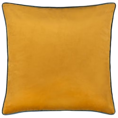 furn Meridian Velvet Square Cushion in Orange, Turquoise and Yellow, W/D/H: 55 x 55 x 55 cm