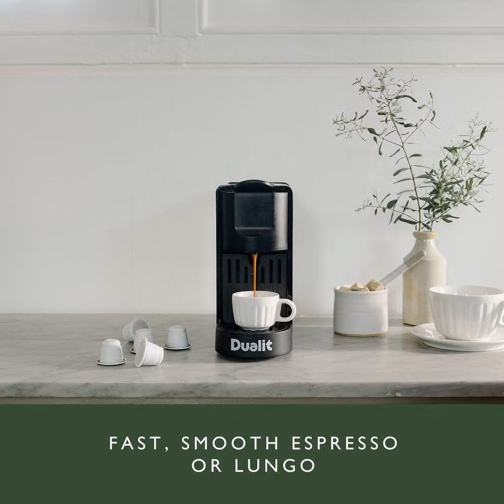 Dualit Nespresso Original Compatible Pod Coffee Machine in Black with Programmable Portions and Auto Shut-off – 2