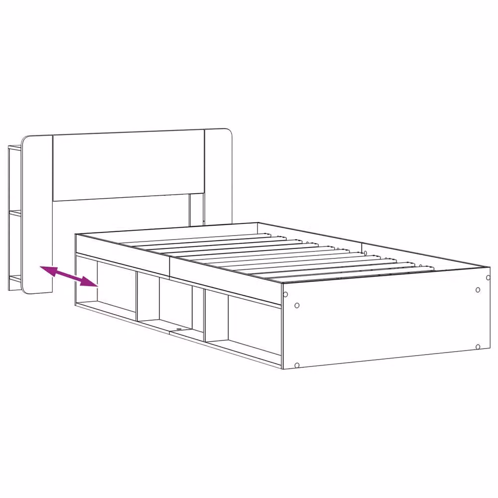 Berkfield Home Modern Bed Frame with Storage Drawers in Black, Engineered Wood, W/D/H: 90 x 200 cm – 4
