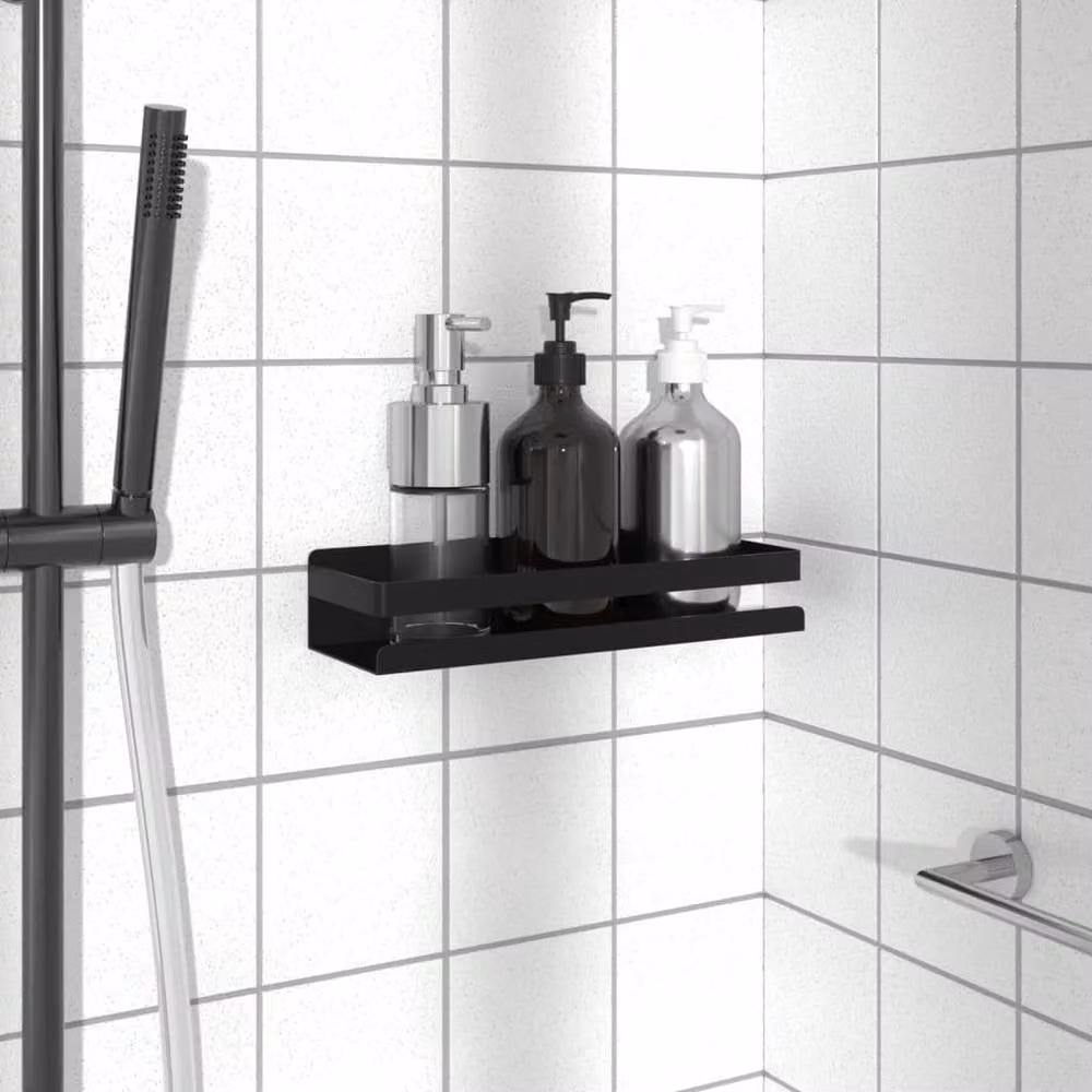 Berkfield Home Matt Black Shower Shelf, Rustproof Brushed 304 Stainless Steel, W/D/H: 30 x 10 x 6 cm – 1
