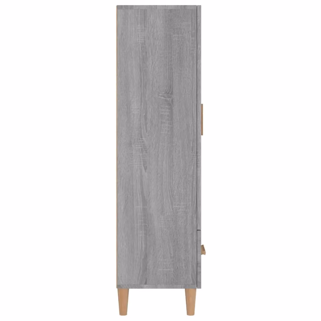 Berkfield Home Grey Sonoma Highboard in MDF with Internal Shelves and Drawers, W/D/H: 70 x 31 x 115 cm – 3