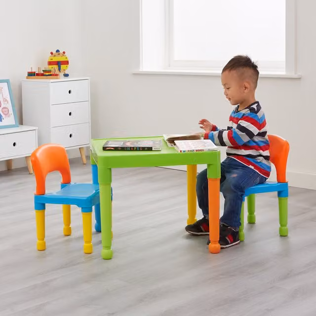 Liberty House Toys Multicoloured Plastic Table and 2 Chair Set for Children – 1