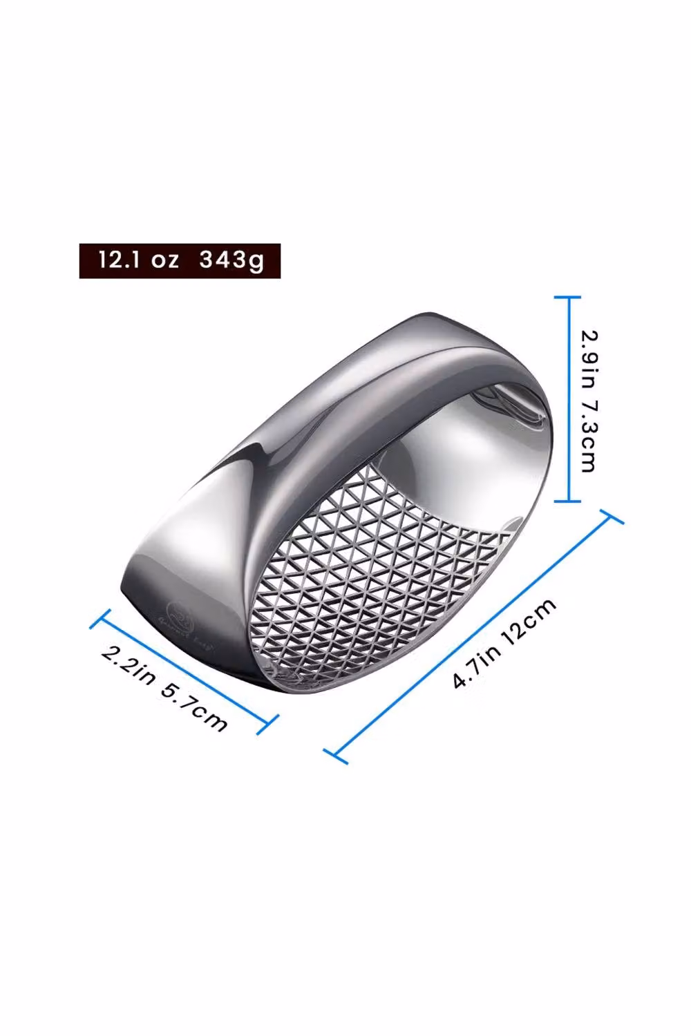 Gourmet Easy Stainless Steel Garlic Rocker in Silver – 5