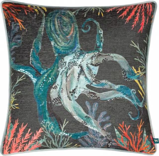 Make it a Home Abyss Octopus Chenille Cushion in Lichen Polyester