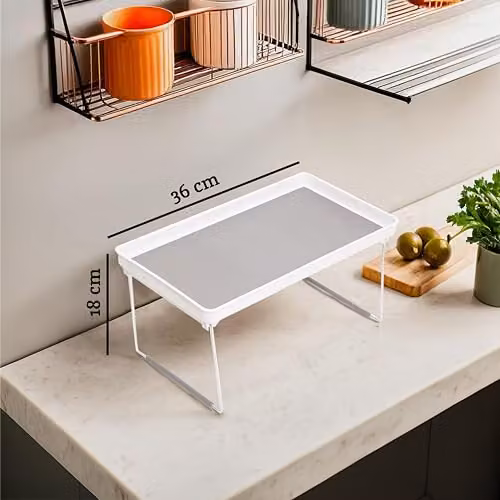 Orsina Set of 2 Adjustable Kitchen Shelf Inserts in Grey or White – 2