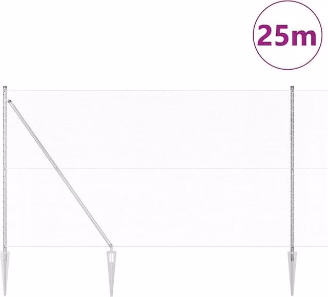 Berkfield Home Hexagon Fence in Silver Galvanised Steel, H: 160 cm, L: 25 m – 1