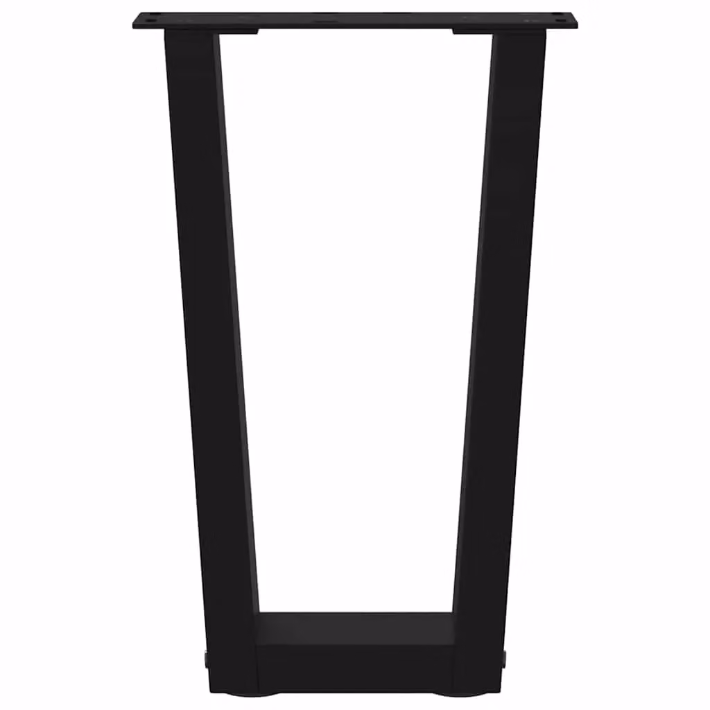 Berkfield Home V-Shape Dining Table Legs, 2 Pieces, Black Steel, W: 28 cm, H: 42-43.3 cm – 4