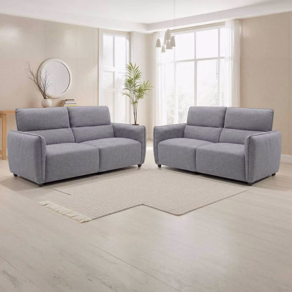 Furnishings For Less UK Ashcroft 3 + 2 Seater Sofa Suite in Grey Chenille Fabric – 2
