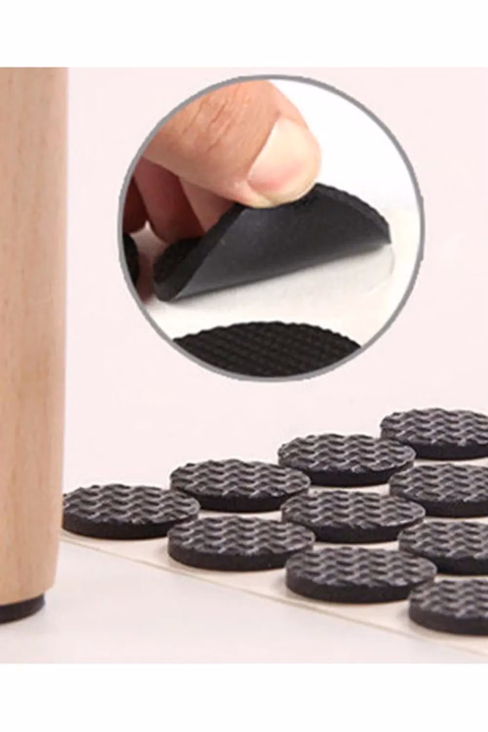 Neel Blue Black Round EVA Furniture Foam Pads for Table and Chair Legs, 22mm – 3