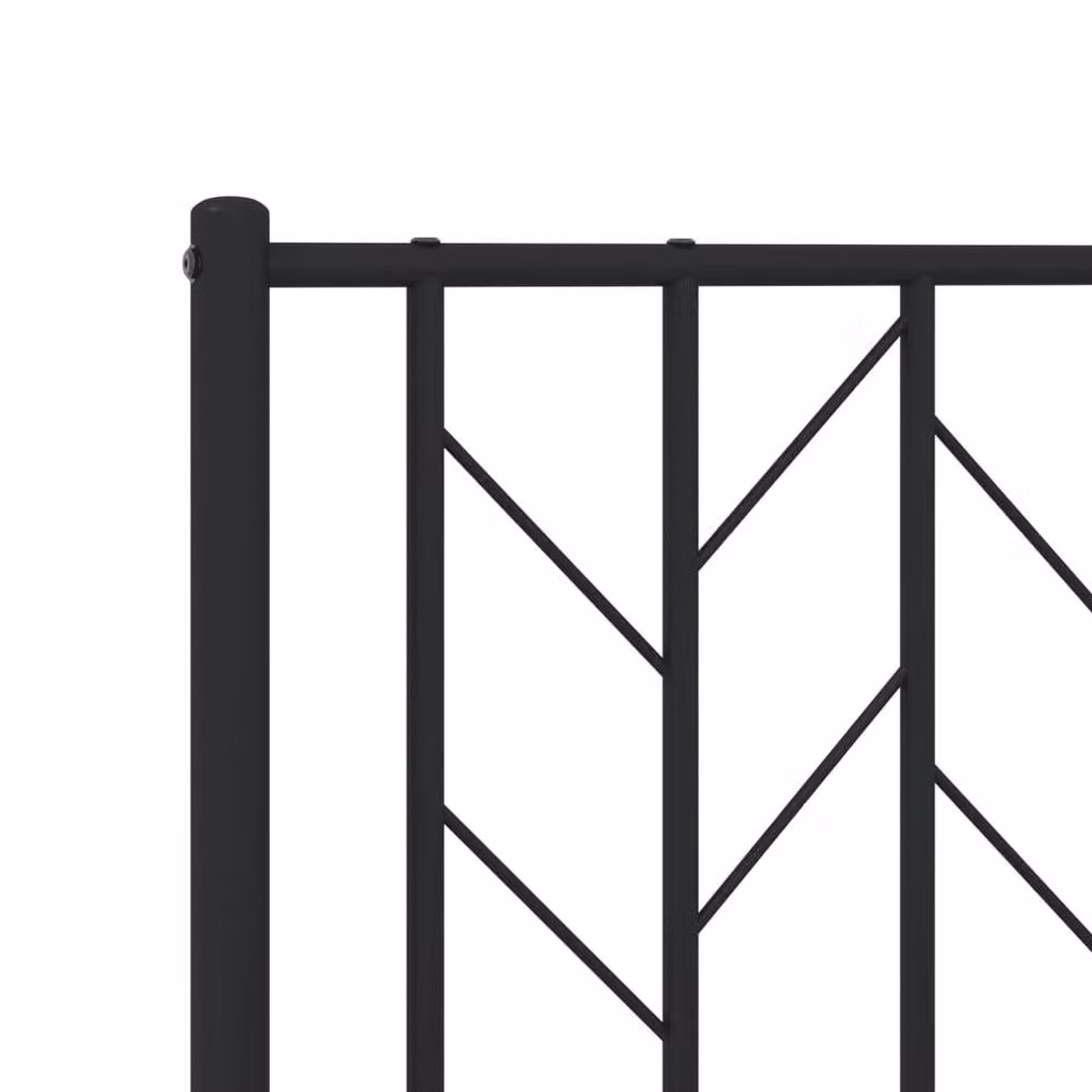 Berkfield Home Metal Bed Frame with Headboard and Footboard in Black, W/D/H: 160 x 200 x 90 cm – 3