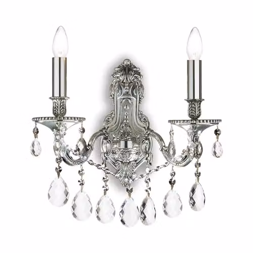 Ideal Lux Gioconda AP2 Silver Crystal Wall Applique