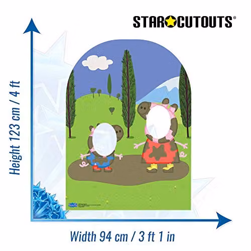 Star Cutouts SC822 Peppa Pig and George Muddy Puddle Freestanding Cardboard Child Stand-In Photo Prop for Kids Birthday Parties and Events, Multicolour – 3