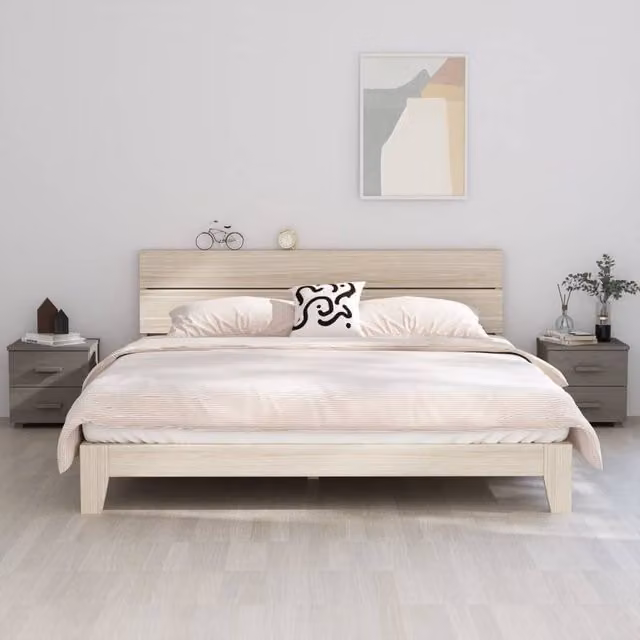 Berkfield Home HAMAR Bedside Cabinets, 2 Pack, Light Grey Solid Pine Wood, W/D/H: 40 x 35 x 44.5 cm – 1