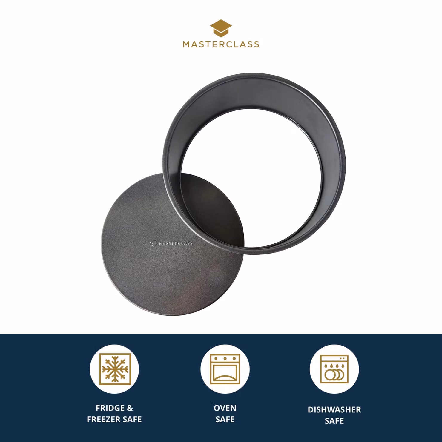 MasterClass Non-Stick Carbon Steel Springform Round Cake Tin, Grey – 4