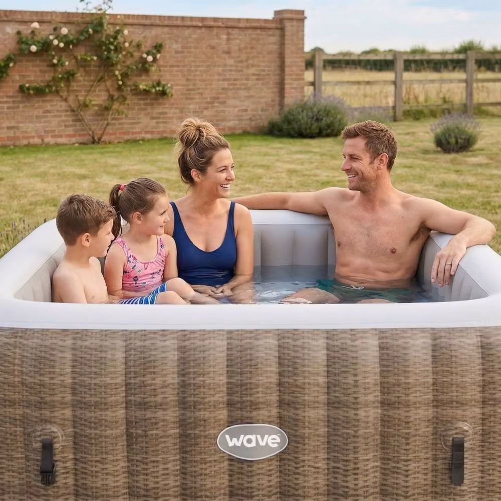 Wave Spas Wave Pacific 6-Person Inflatable Square Hot Tub with Integrated Heater, Brown – 2