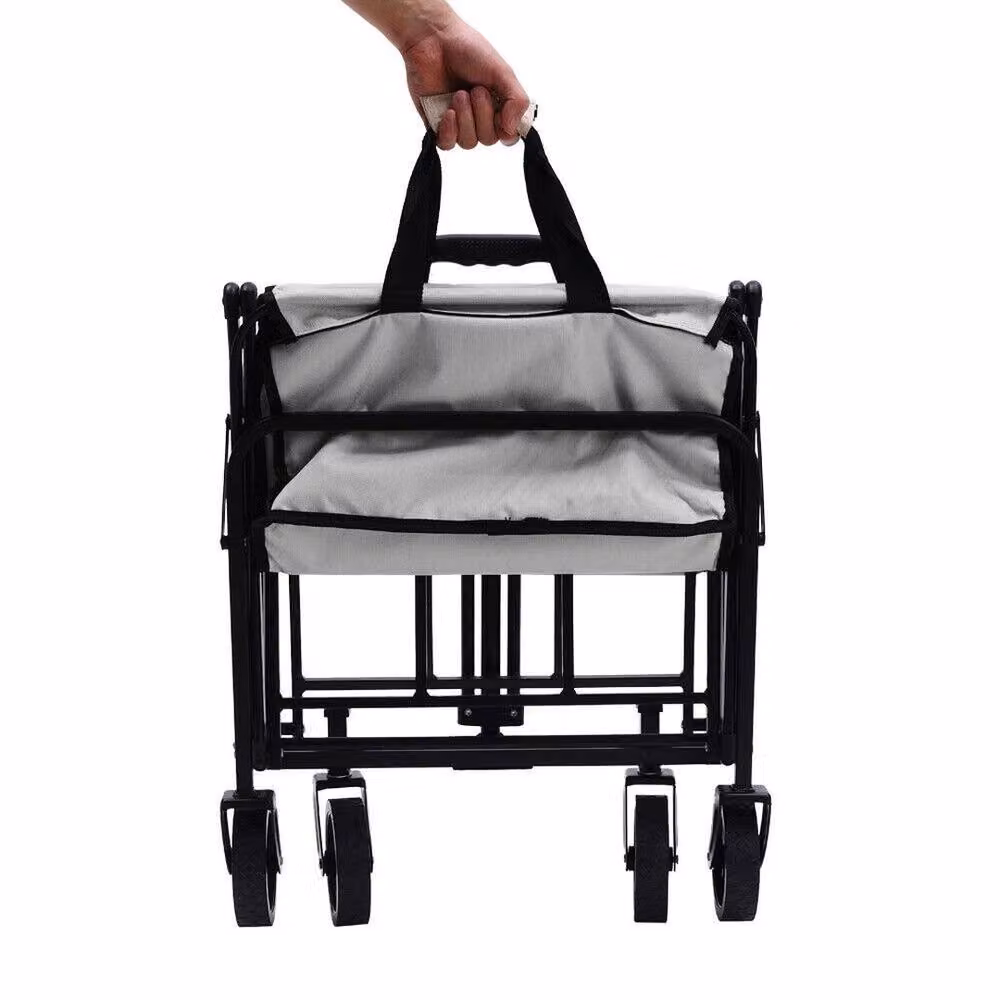 KORVIXA Heavy Duty Foldable Trolley Cart Wagon, Grey – 4