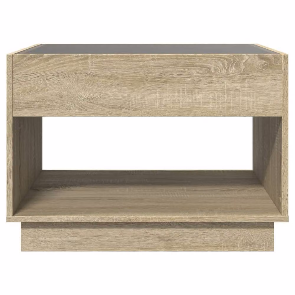 Berkfield Home Infinity LED Coffee Table in Sonoma Oak Brown, W/D/H: 70 x 50 x 50 cm – 4