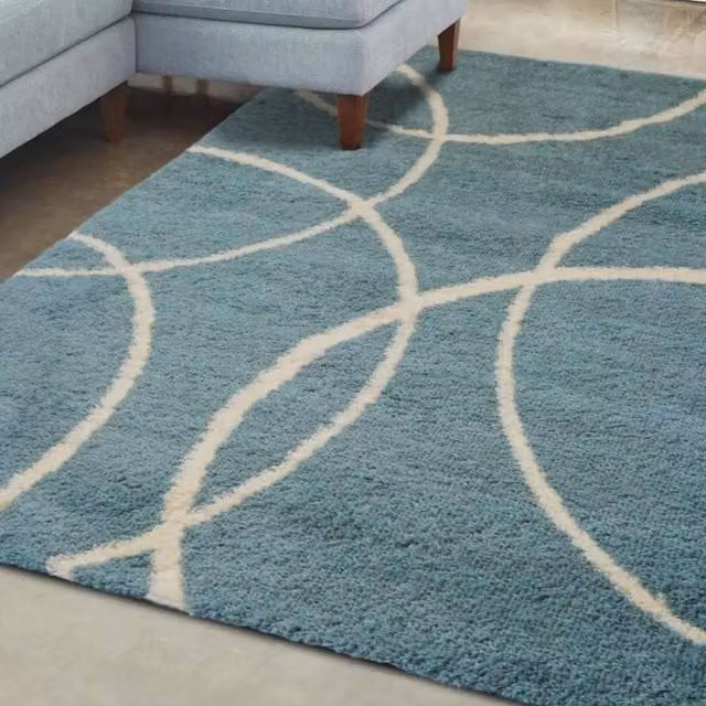 THE RUGS Snug Collection Shaggy Bubbles Design Rug in Duck Egg Blue, W: 160 cm, L: 230 cm – 1