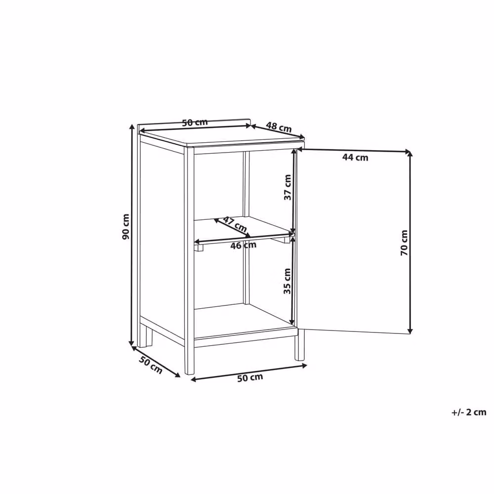 Wyld and Coco Acacia Wood Outdoor Kitchen Cabinet in Brown with Internal Shelves and Hinged Doors, W/D/H: 50 x 50 x 90 cm – 3