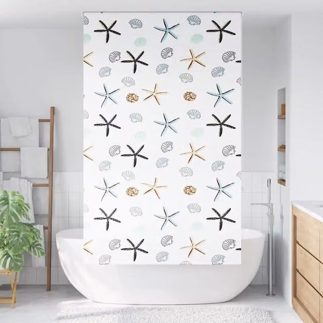 Berkfield Home White Opaque Shower Roller Blind, W: 130 cm, H: 240 cm