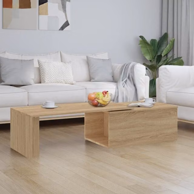 Berkfield Home Sonoma Oak Coffee Table in Brown, W: 150 cm, D: 50 cm, H: 35 cm – 1