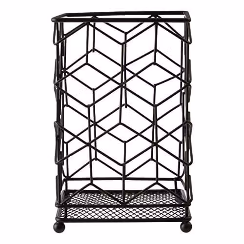 Premier Housewares Vertex Contour Metal Utensil Holder, Black