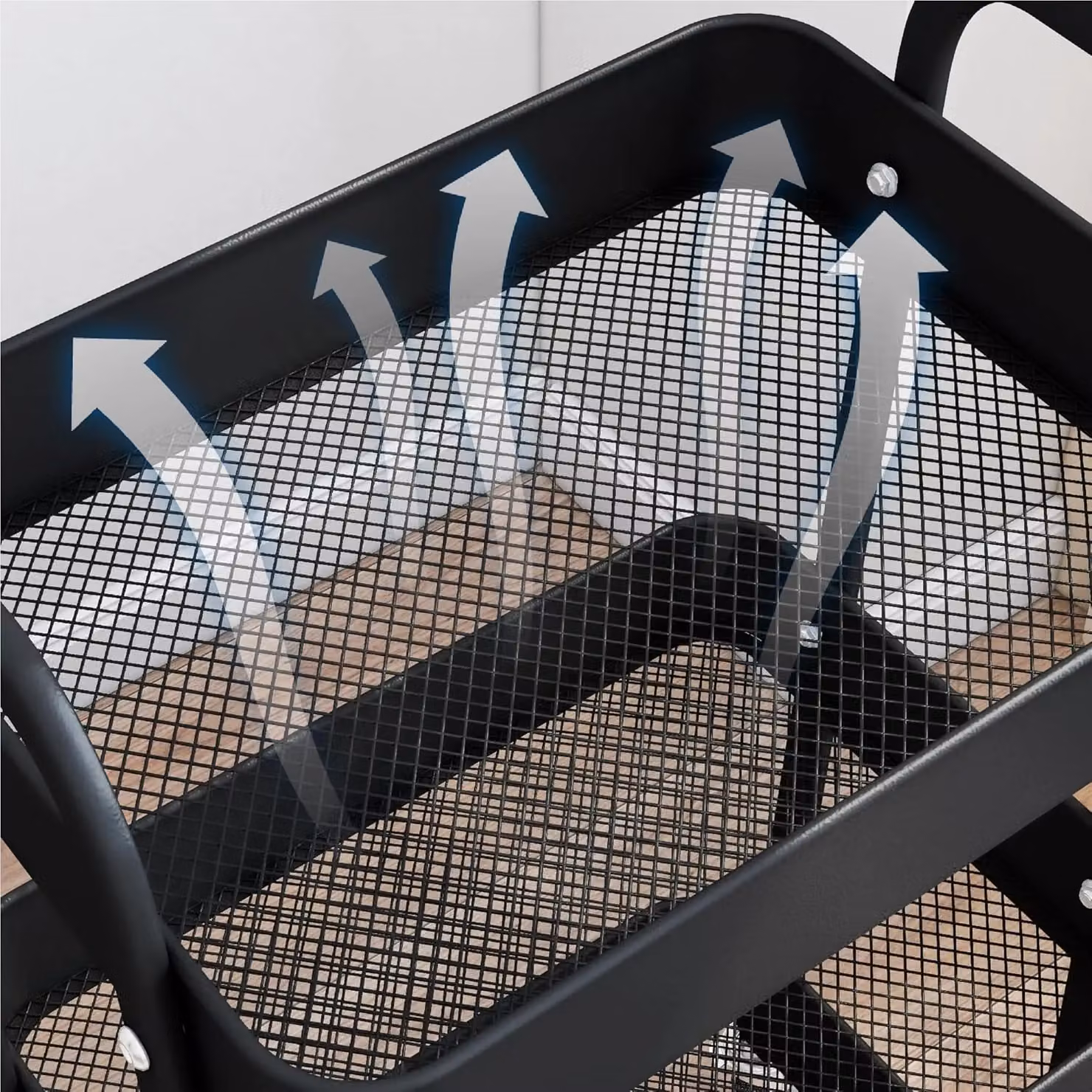 Simpa 3 Tier Metal Multipurpose Wheeled Storage Tray Cart in Black, H 78.5 x W 46 x D 30.5 cm – 6