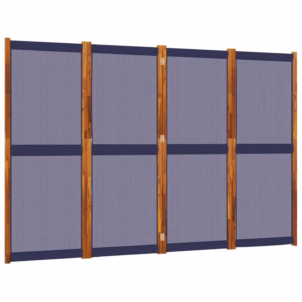Berkfield Home 4-Panel Acacia Wood Room Divider in Blue, W/H: 280 x 180 cm – 2