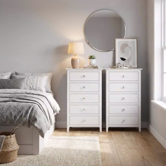 FWStyle Palma White 5 Drawer Chest of Drawers – 1