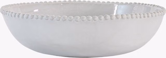 Perch & Parrow White Farmhouse Beaded Pasta Bowl, Set of 4