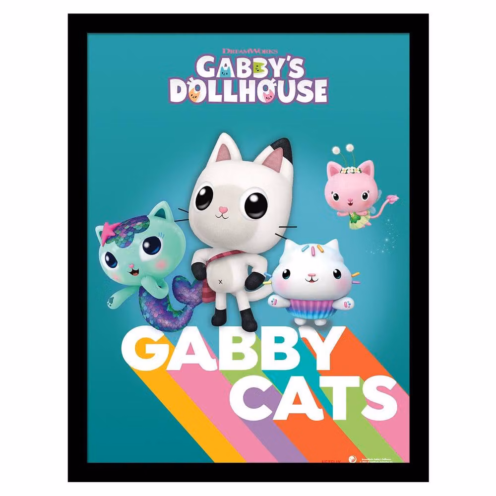 Gabby's Dollhouse Gabby's Cats Multicolour Framed Paper Poster – 2