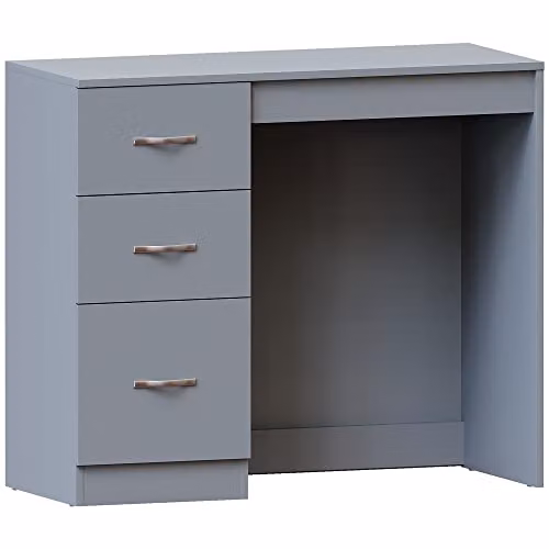 Vida Designs Riano 3 Drawer Dressing Table in Grey, W/D/H: 93 x 38 x 79 cm – 2