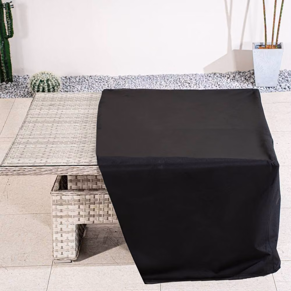 Direct Wicker Black 6 Seat Cube Garden Protective Cover, W/D/H: 195 x 129 x 73 cm – 2