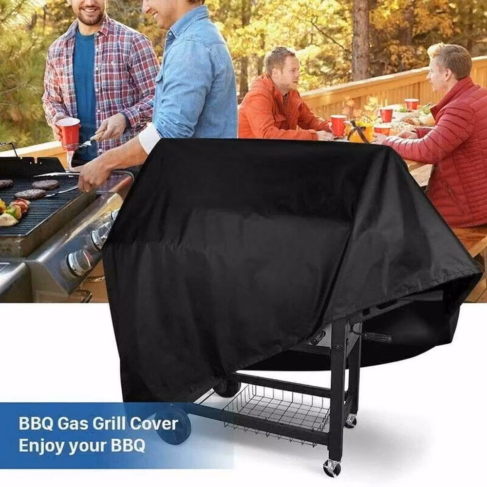 KORVIXA Heavy Duty Black Polyester Gas Grill Cover W/D/H: 60 x 60 x 80 cm – 3