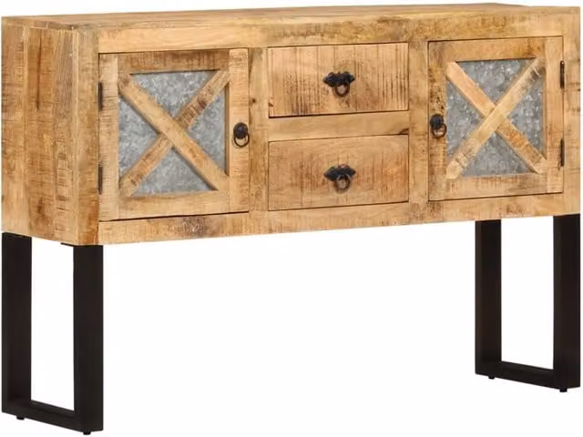 Berkfield Home Industrial Mango Wood Sideboard in Brown, W/D/H: 110 x 30 x 74 cm – 1