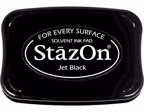 Tsukineko StazOn Jet Black Ink Pad, 40 g, W: 9.91 cm, D: 6.73 cm, H: 1.78 cm – 1