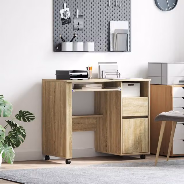 Berkfield Home Sonoma Oak Computer Desk in Brown – 1