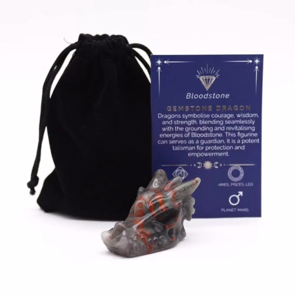 KDMD Bloodstone Small Dragon Head Black Stone Sculpture – 3