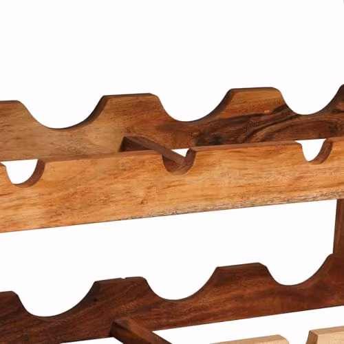 vidaXL Industrial Wall-Mounted Wine Rack in Brown Solid Acacia Wood and Metal, W/D/H: 80 x 45 x 33 cm – 2