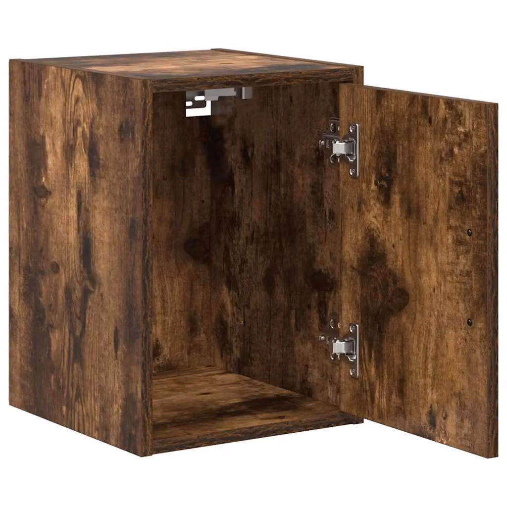 Berkfield Home Garage Wall Cabinets, 2 Piece Set in Smoked Oak Brown Engineered Wood – 4