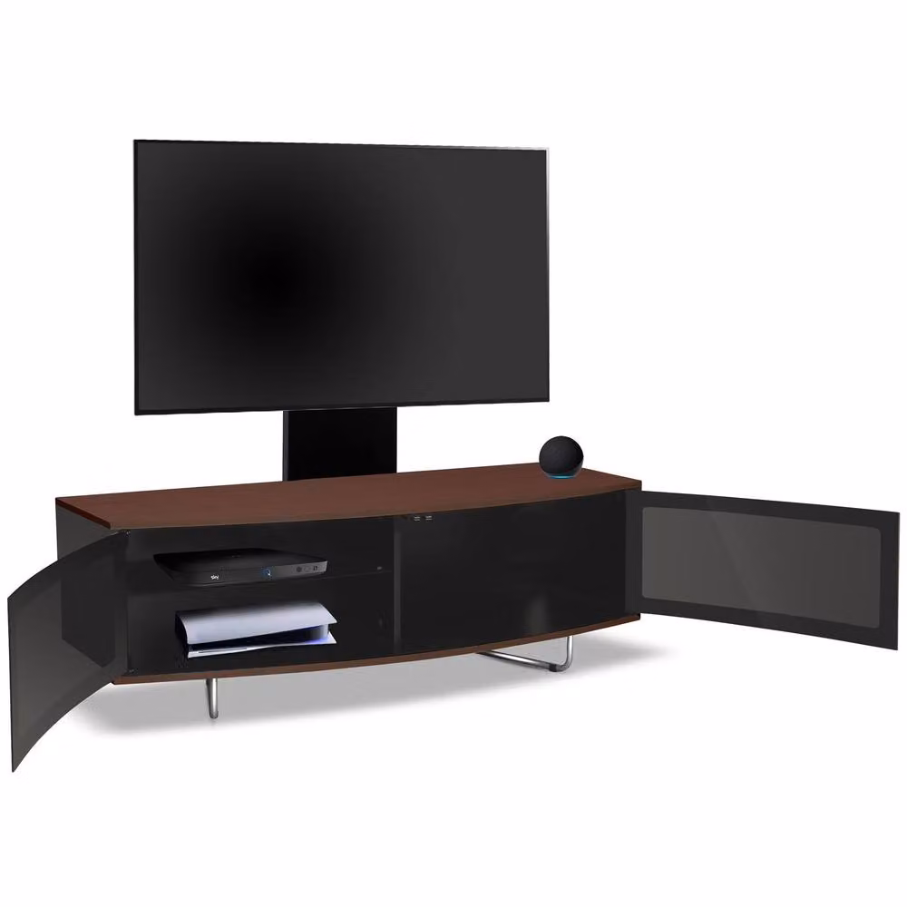 Centurion Supports CARU D-Shape Brown Glass Flat Screen TV Cabinet for 32-65 inch TVs with Mounting Arm, W/D/H: 120 x 39 x 43 cm – 4
